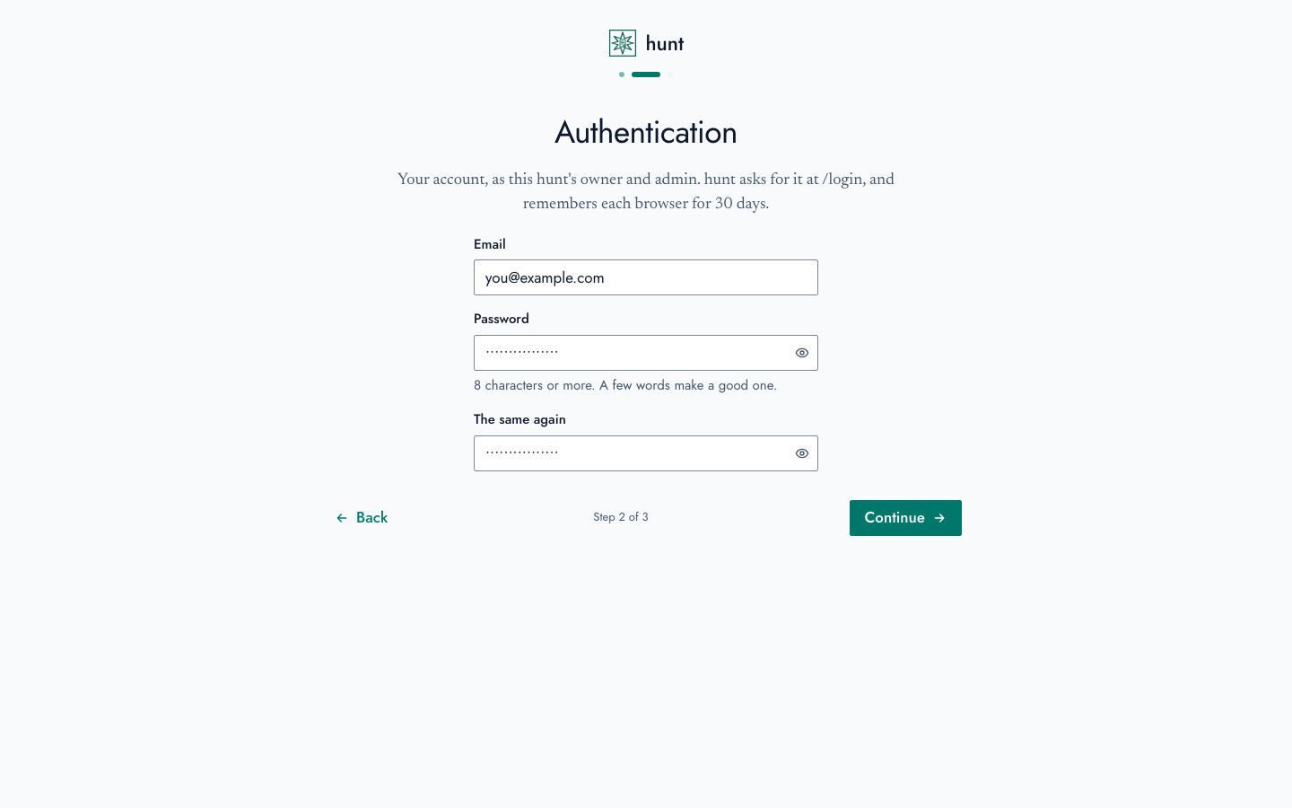 Setting up: authentication